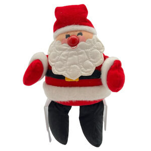 Plush Santa On A Shelf Bean Bag Hallmark Vintage 1982 Christmas Holiday Mantle